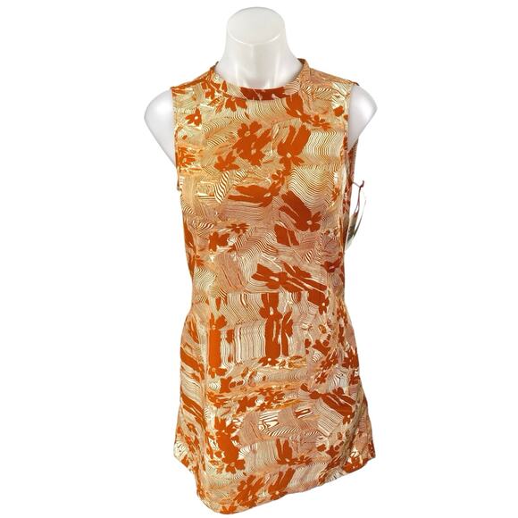 NEW Open Edit Coral Floral Geometric Sleeveless Cutout Mini Shift Dress Size S - Picture 2 of 5
